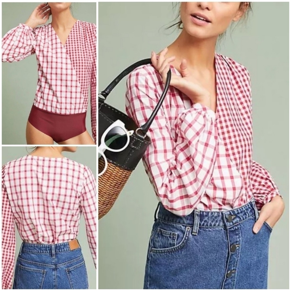 Anthropologie Plaid Bodysuit , by Child Of The